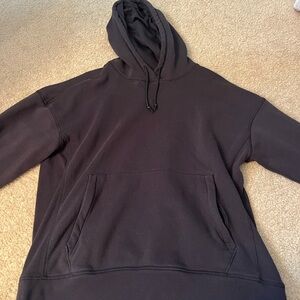 Men's Plain Black Hoodie Size Large